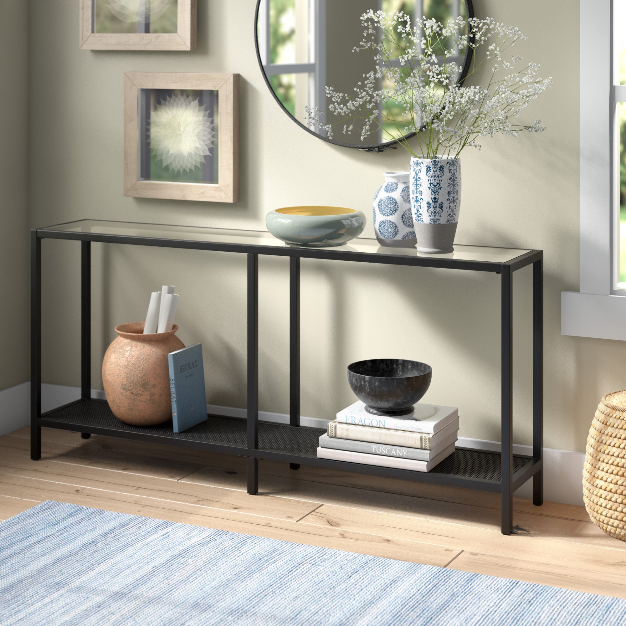 Blackened Bronze Rectangular Console Table P374940