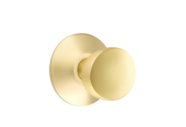 Satin Brass Double Dummy Knob with Modern Rose R527