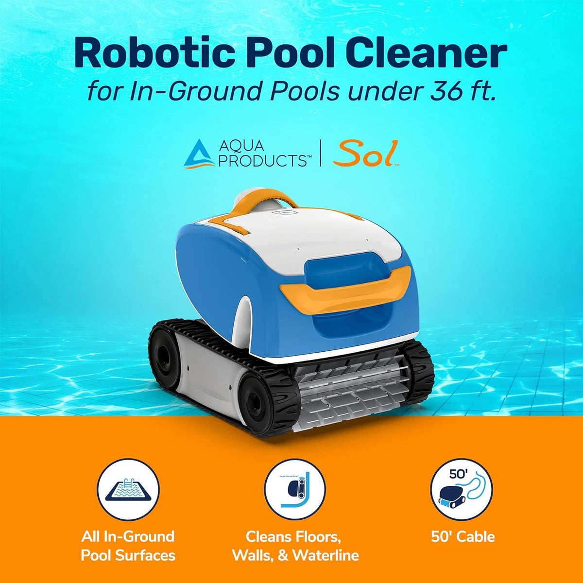 Robotic Pool Cleaner with 50ft Cable Length M8186