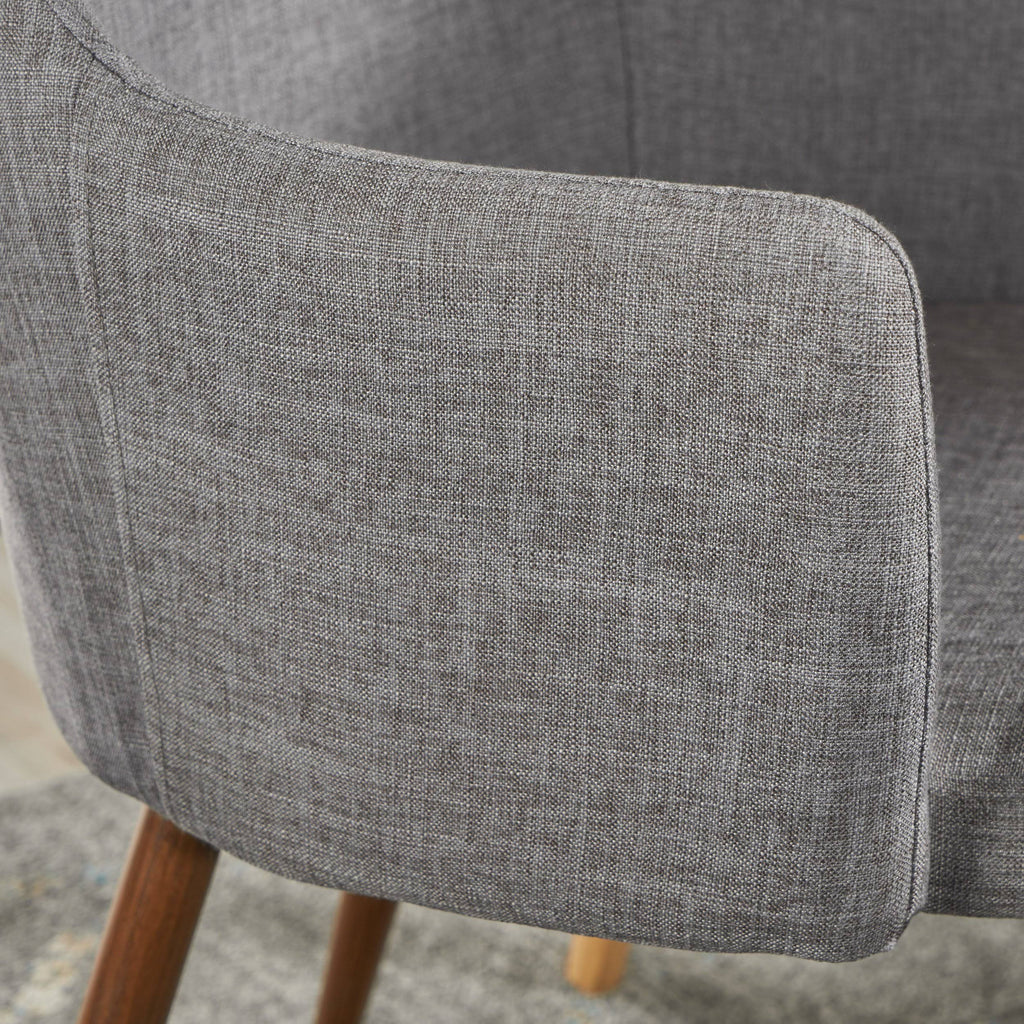 Muted Orange Fabric Dining Chair with Light Brown Wood Finished Metal Legs, Set of 2 W97981