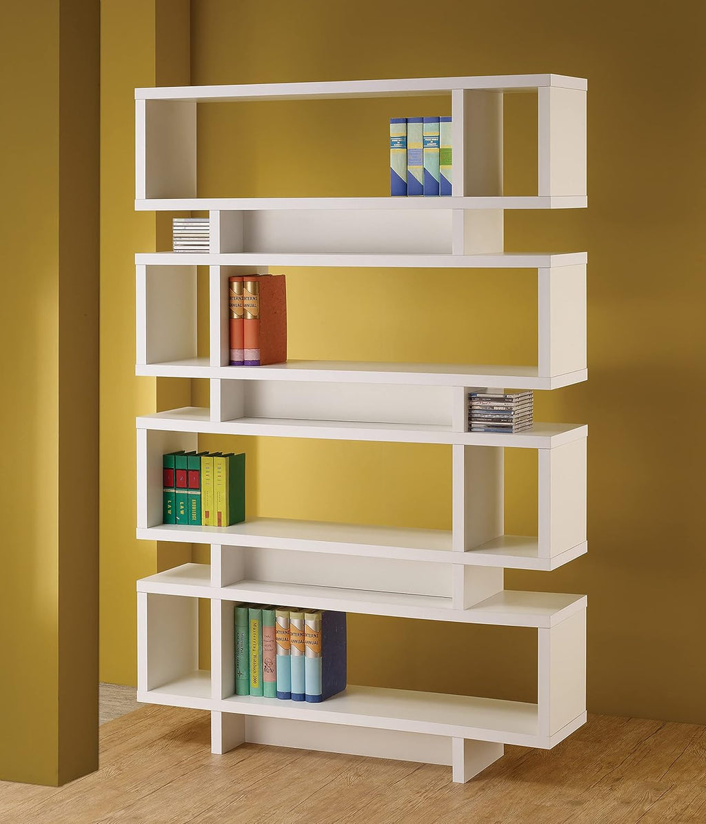 White 4-Shelf Reversible Bookcase C656251