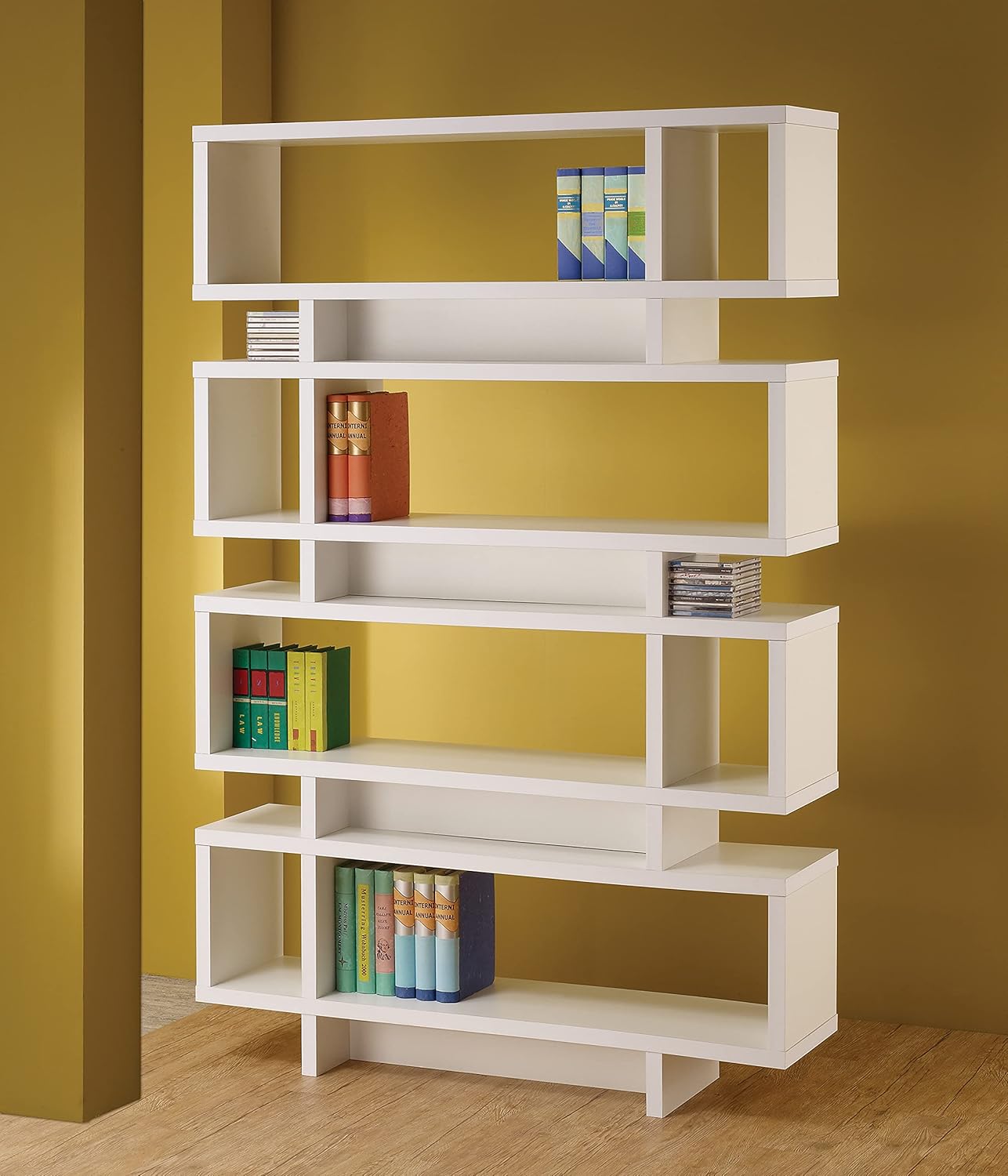 White 4-Shelf Reversible Bookcase C656251