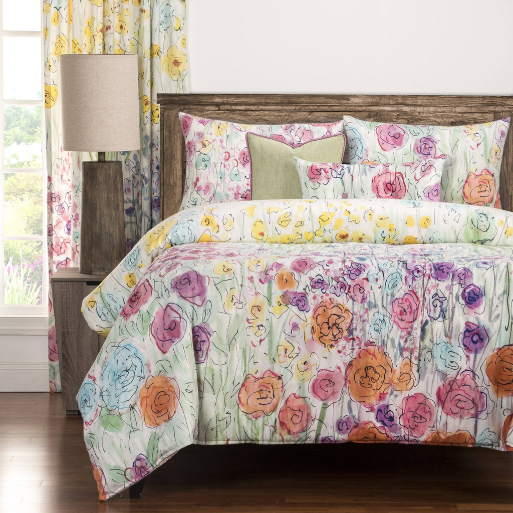 Queen Floral 6-Piece Duvet Cover Set B564