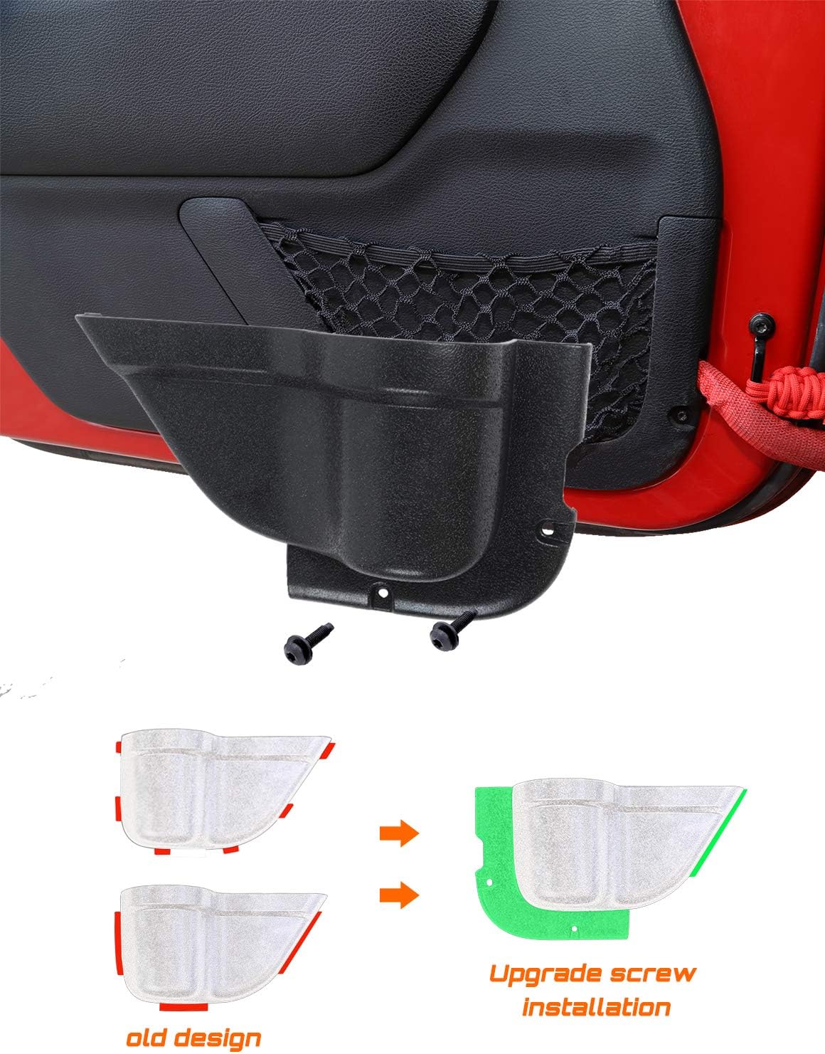 Black Door Side Storage Organizer Box for Jeep Wrangler JK JKU 2/4 Door, Pack of 2 Q378792