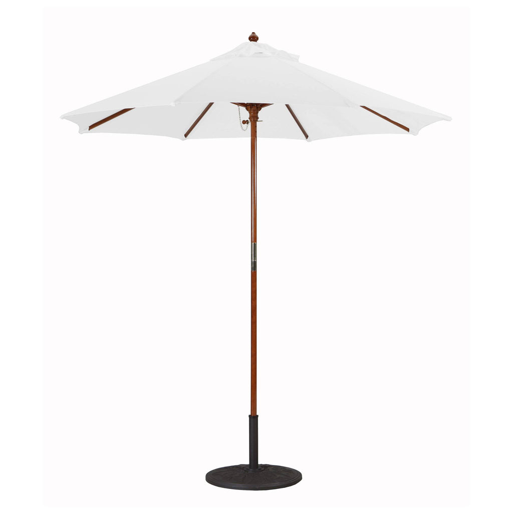 7.5 ft. Dark Wood Cafe Jockey Red Sunbrella Umbrella U5869