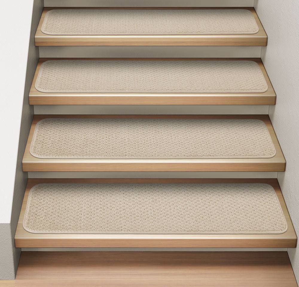 Set of 15 Ivory Cream Carpet Stair Treads H433