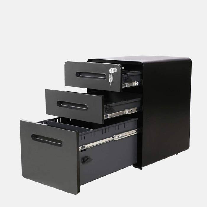 3-Drawer Metal Mobile File Cabinet with Locking Keys I255307