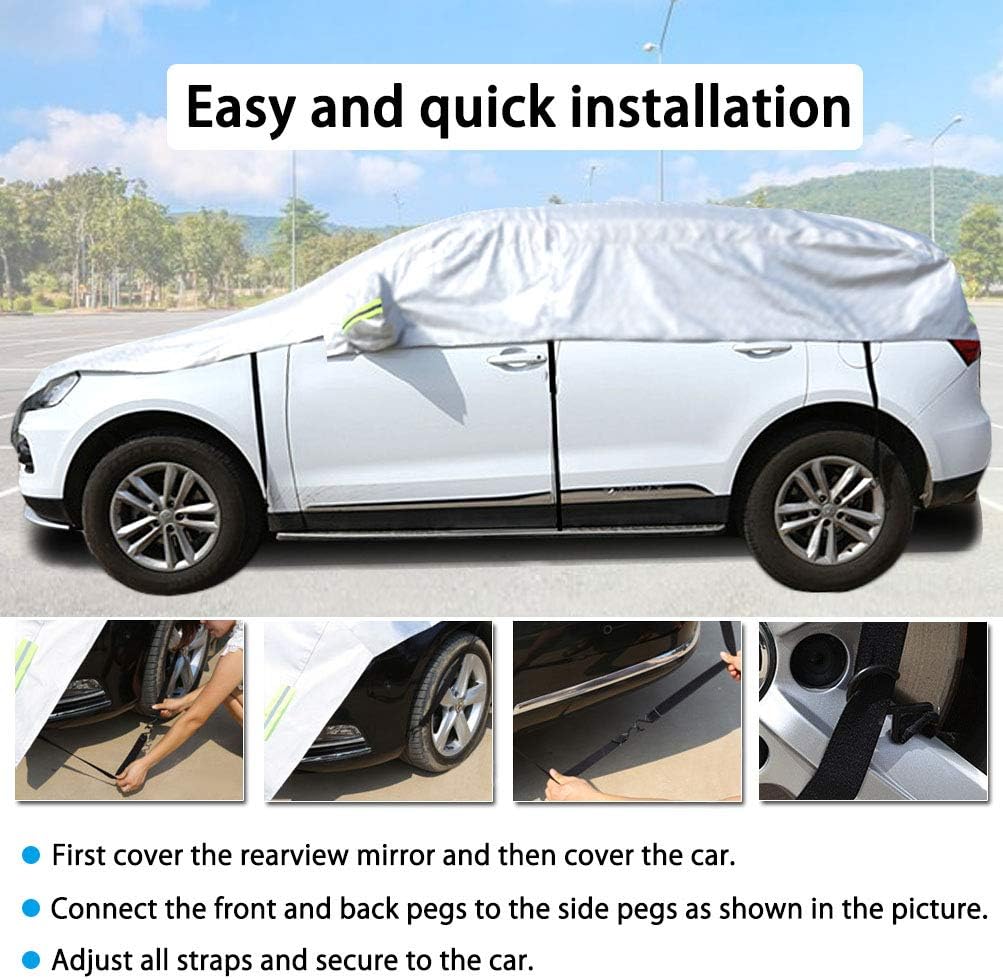 Half Car Cover with Cotton Waterproof Universal Fit Hatchback Length 158'' to 173'' Z497680