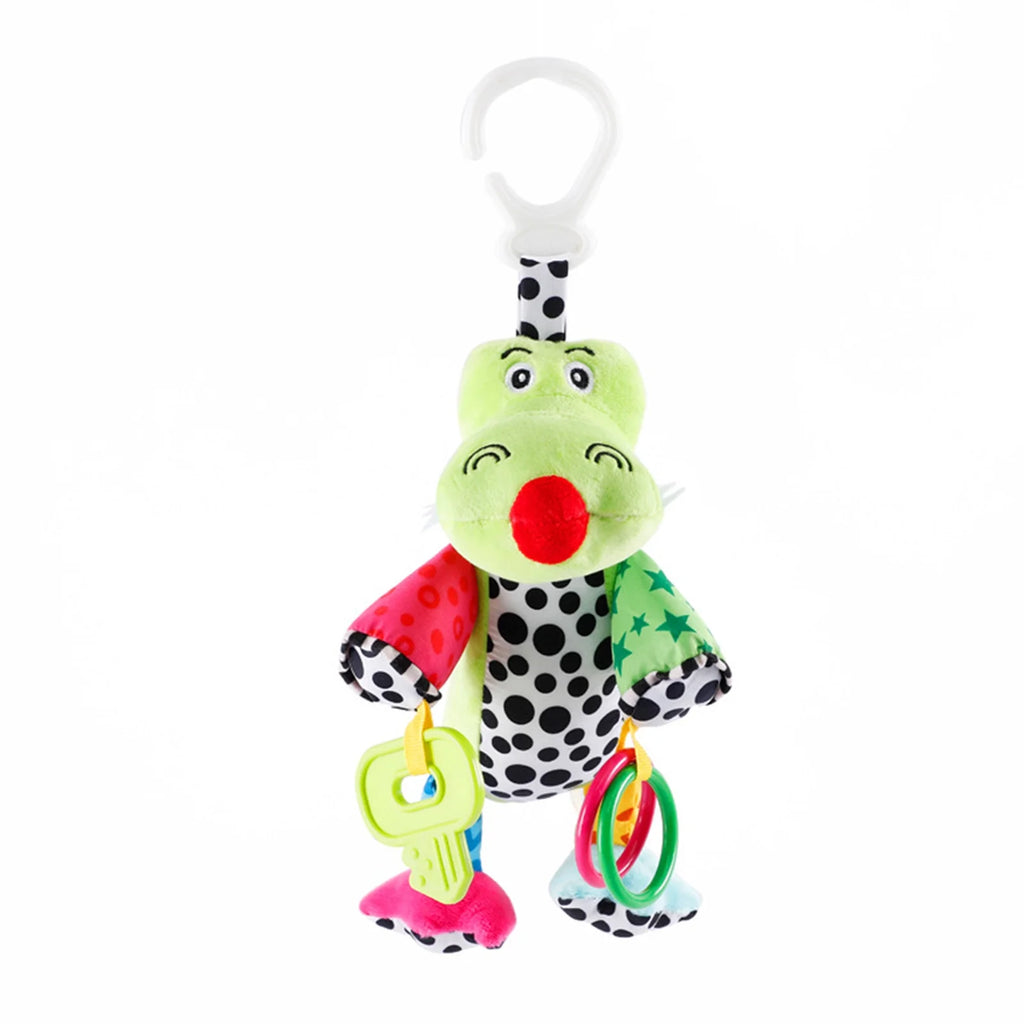 Hanging Stroller Crocodile Toys With 32 Music And Teether, Infant Soft Plush Rattle C54755