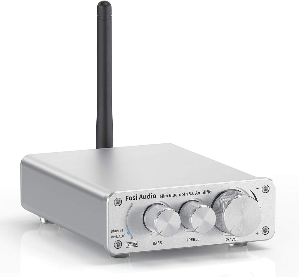 Bluetooth 5.0 Stereo Amplifier 2 Channel Mini Class D Integrated Amp with Power Supply Pack of 2 S4239