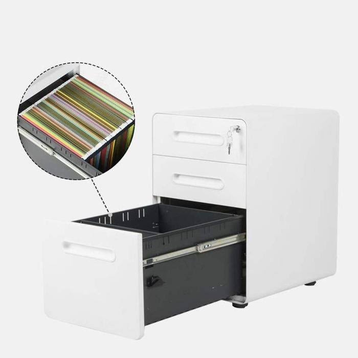 3-Drawer Metal Mobile File Cabinet with Locking Keys I255307