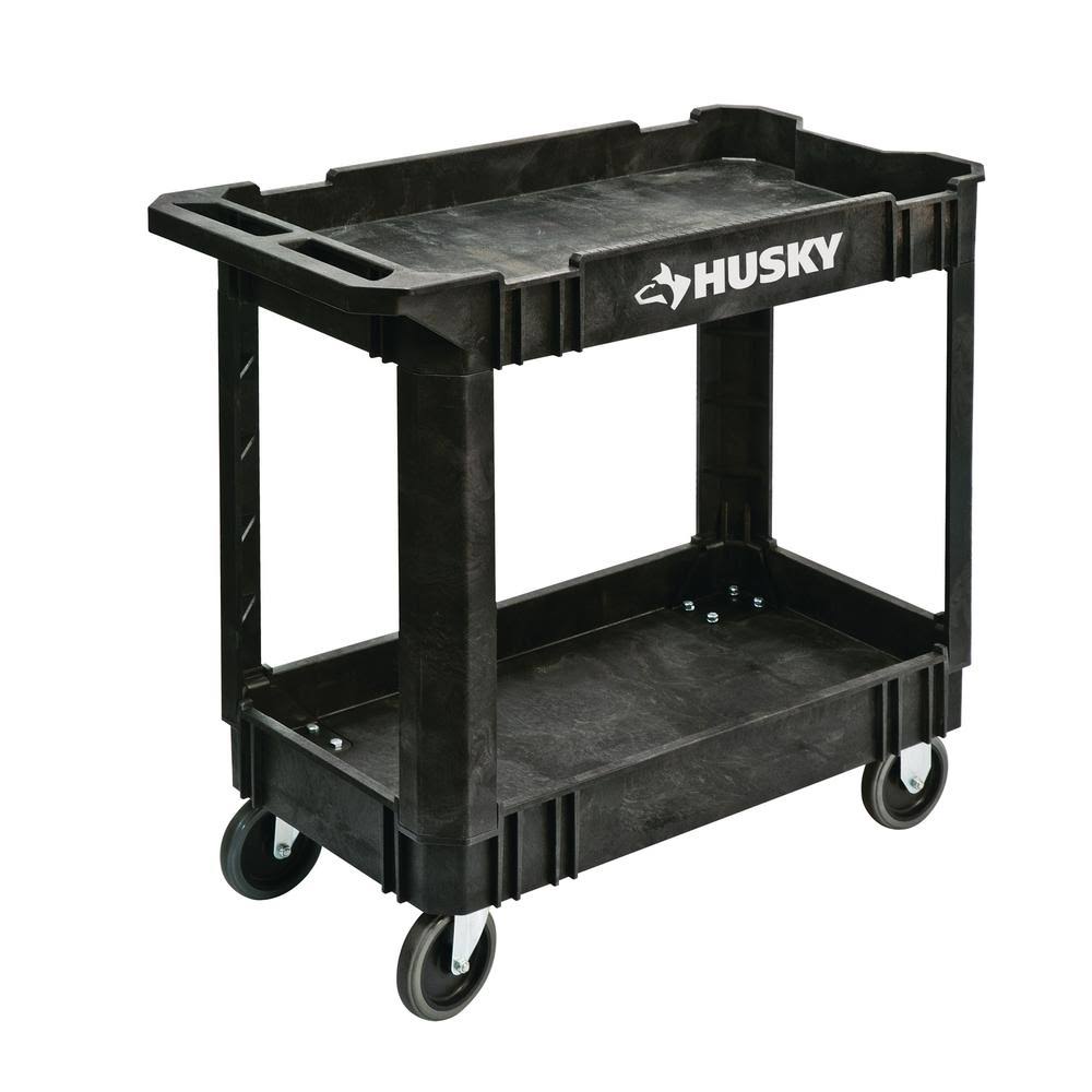 Black 2-Shelf Utility Cart L9161