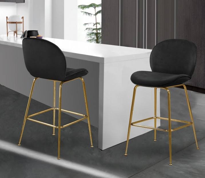 Black Velvet Stool Set of 2 T271367