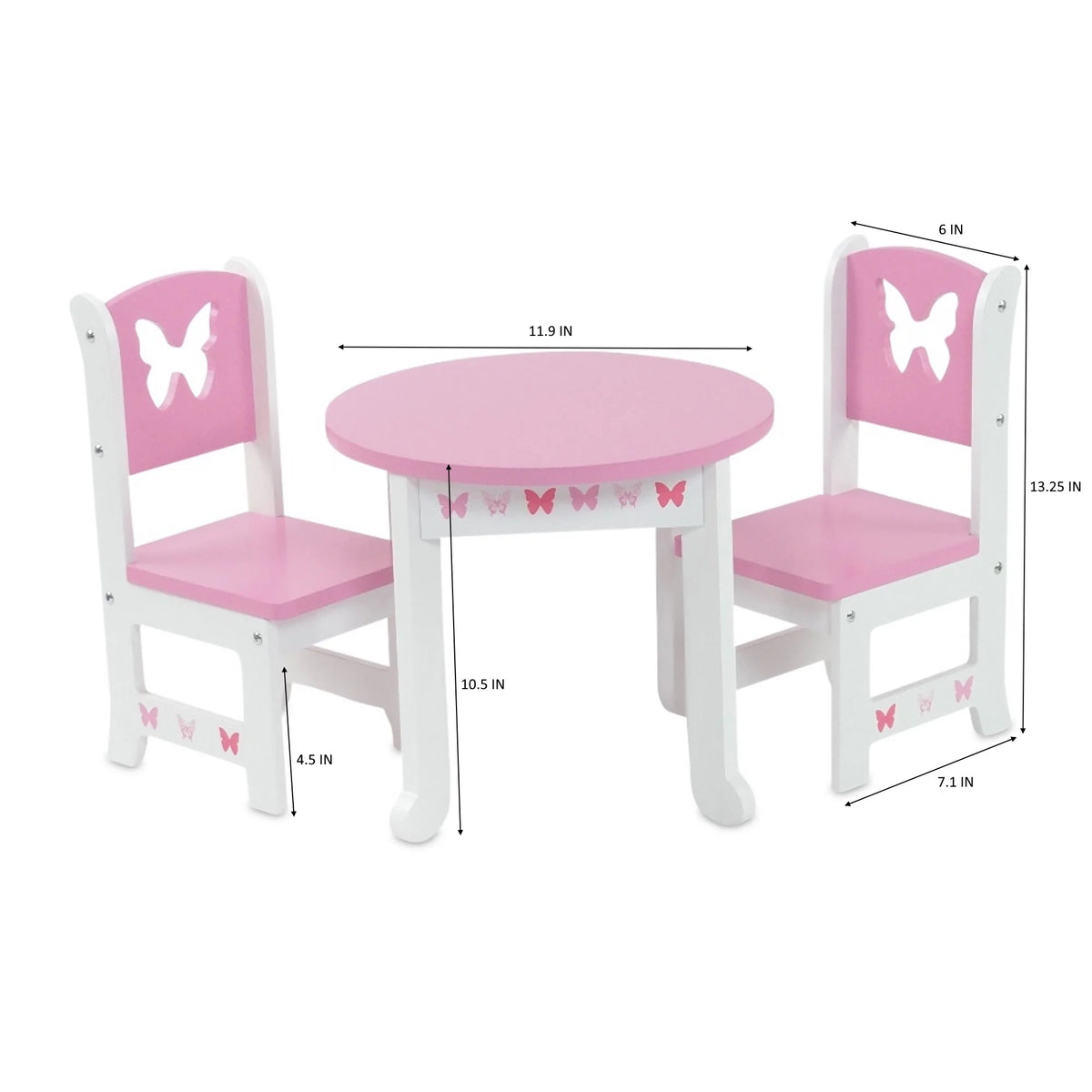 18 Inch Doll Kitchen Table and 2 Chair Dining Set X4344