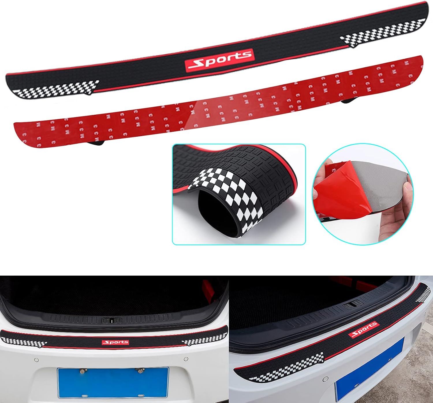 Black Rubber Trunk Door Entry Guard Car Accessory R191592