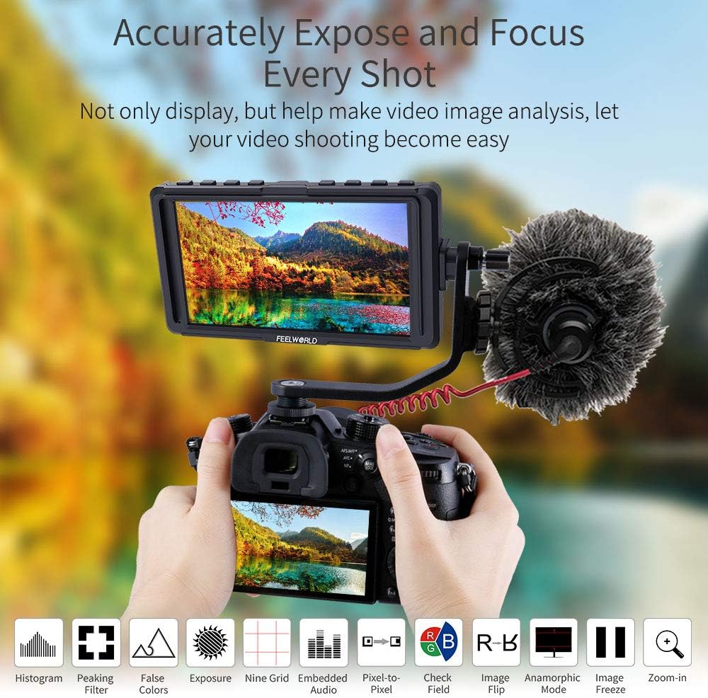 5 Inch Full HD 1920x1080 IPS On Camera Field Monitor with 4K HDMI Input Output N467