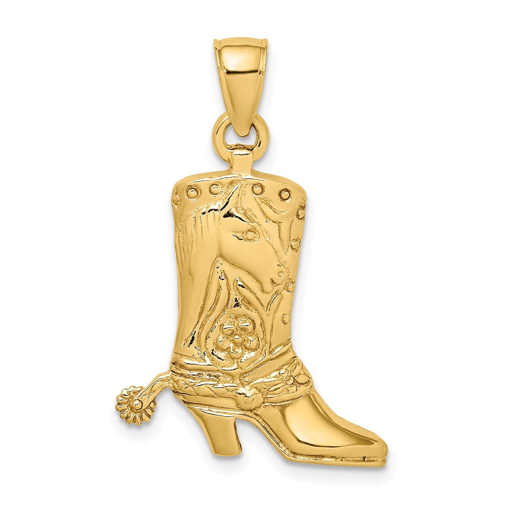 14k Gold Cowboy Boot Charm E918