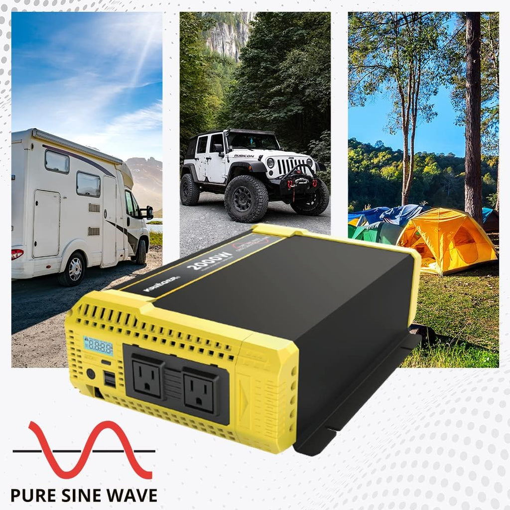 2000 Watt 12V Pure Sine Power Inverter Dual USB & AC Outlets A891