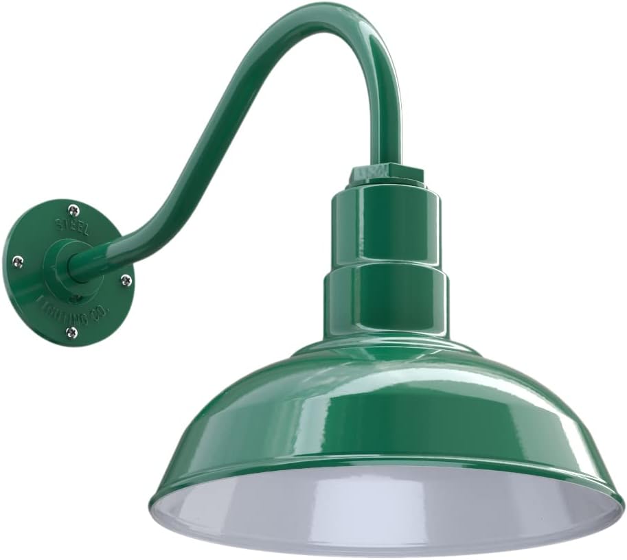 Black Outdoor Wall Mounted Barn Light with 12 inch Dome and 11 inch Straight Arm A701352