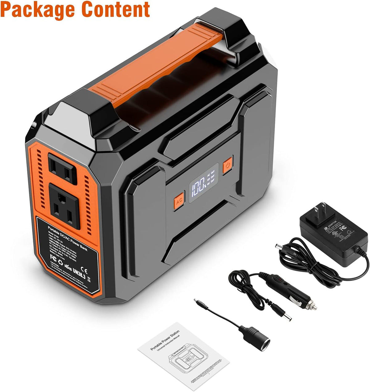Portable Power Station 100W, 146Wh/39600mAh Lithium Battery with USB-C and AC Outlet Y246