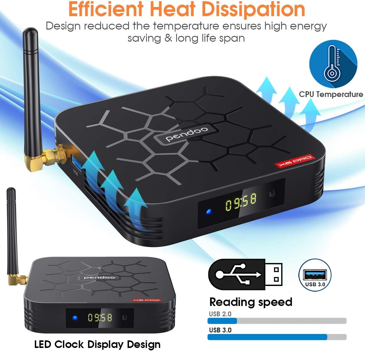 Android TV Box 4GB RAM 64GB ROM Quad-core 4K Ultra HD Bluetooth Pack of 2 K9330