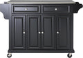 White Full Size Kitchen Cart with Solid Granite Top N1475
