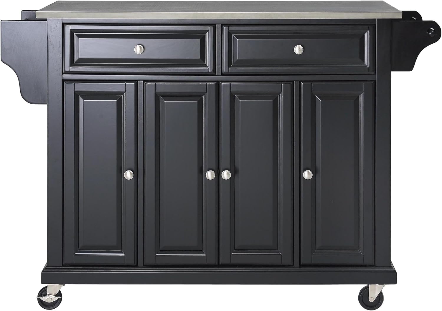 White Full Size Kitchen Cart with Solid Granite Top N1475