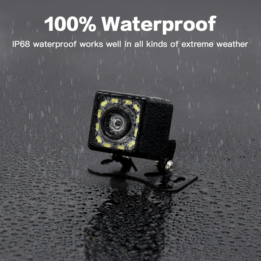 7 Inch Monitor Kit HD 1080P IP69 Waterproof Rear View Camera with 12 LED, Pack of 2 I6684