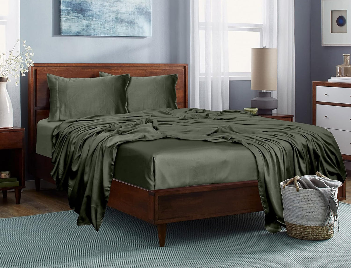 Aqua King 4PC Tencel Lyocell Bed Sheets Set Y14712