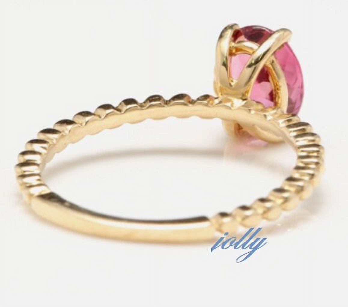 Natural Tourmaline Ring, 14k Gold Filled Oval Cut Tourmaline Engagement Ring V290