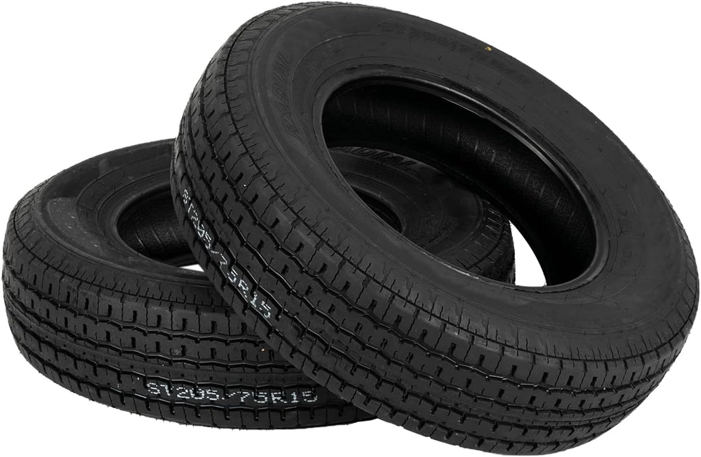 2PCS ST205-75R-15 Trailer Tire Load Range D 8PR Tubeless Tires U3207