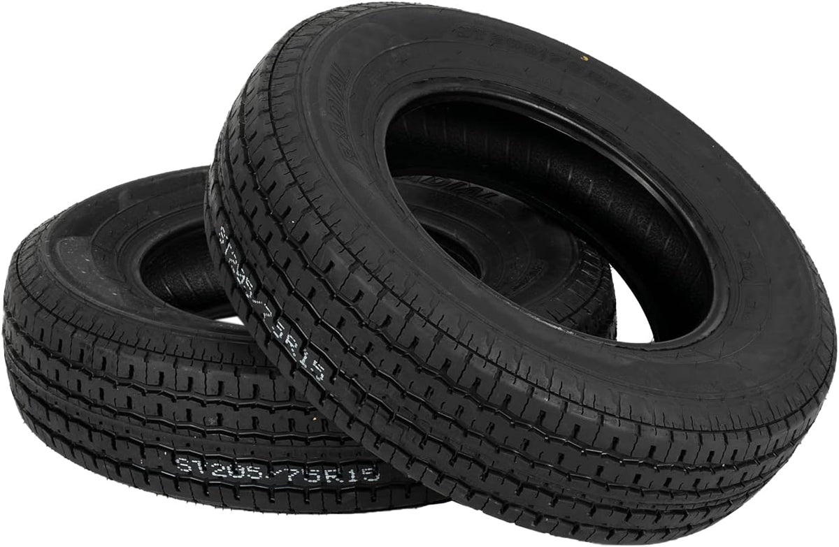 2PCS ST205-75R-15 Trailer Tire Load Range D 8PR Tubeless Tires U3207