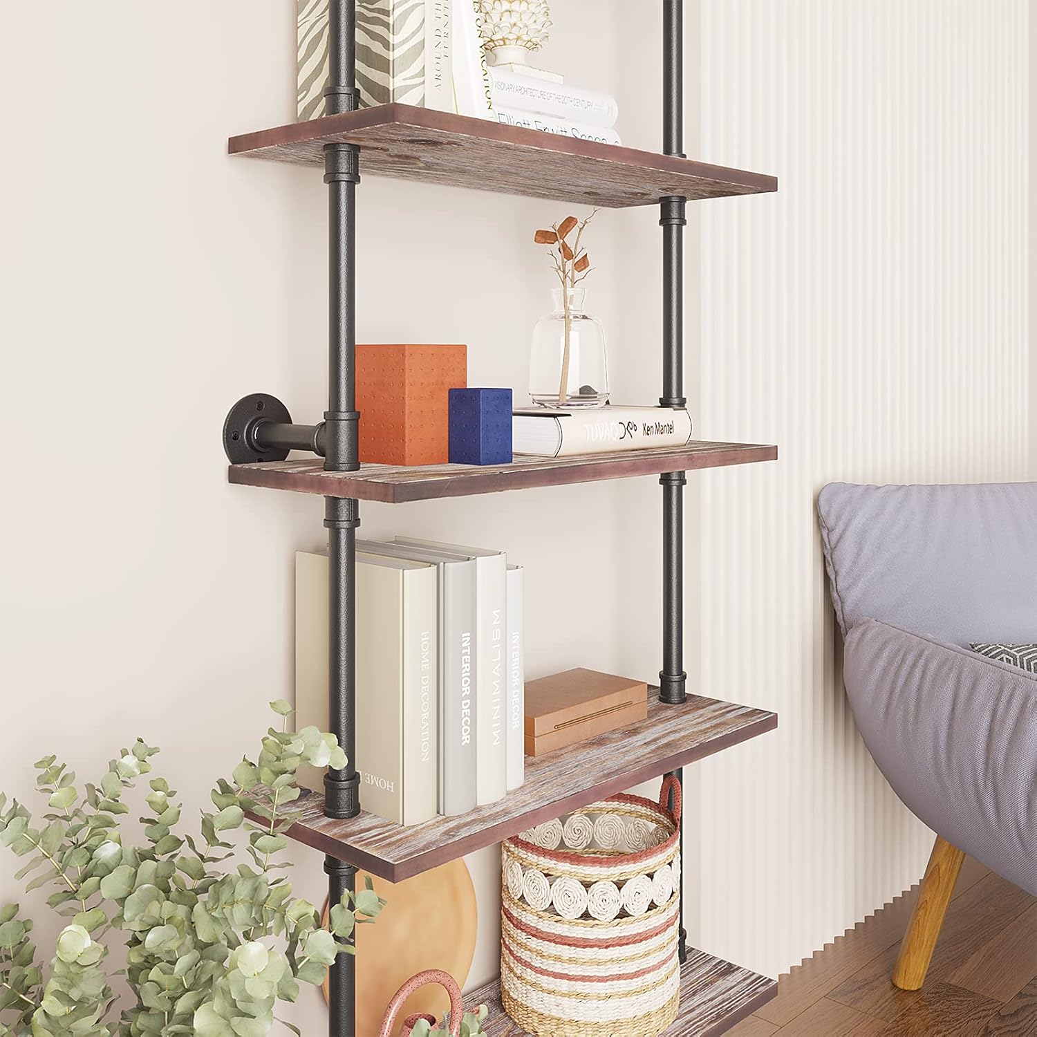 6 Tier Solid Wood Ladder Shelf Q9582
