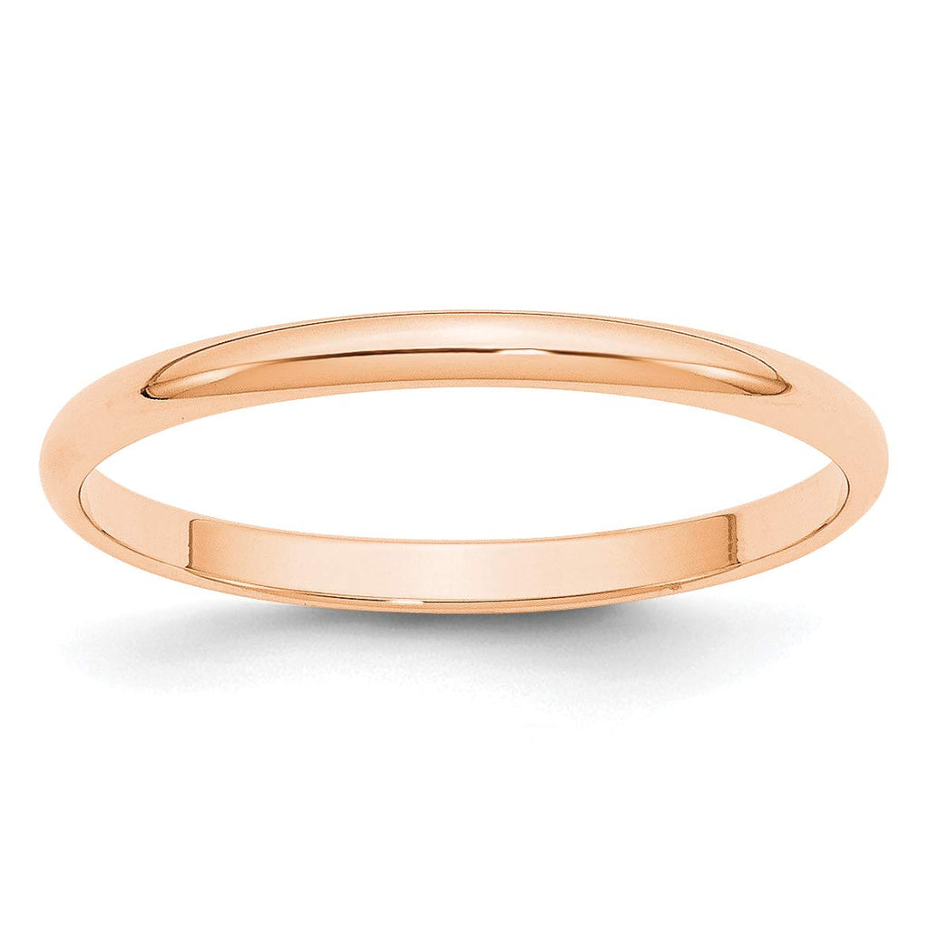 10K Rose Gold Half Round Band Ring Size 6.5 J293217