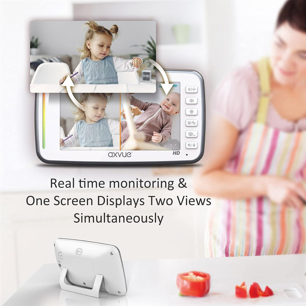 720P 5 HD Display Video Baby Monitor with 2 HD Cams S16564