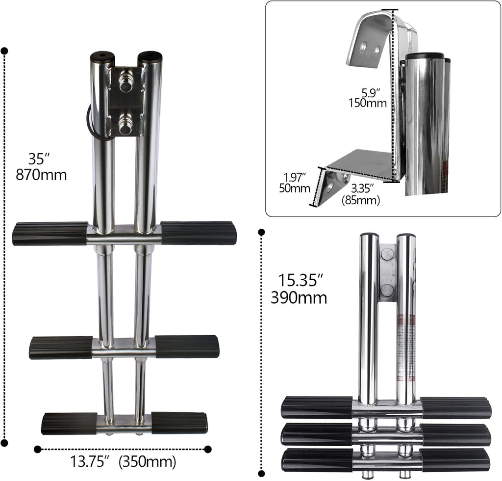 Stainless Steel 3 Step Telescopic Dive Boat Ladder F7499