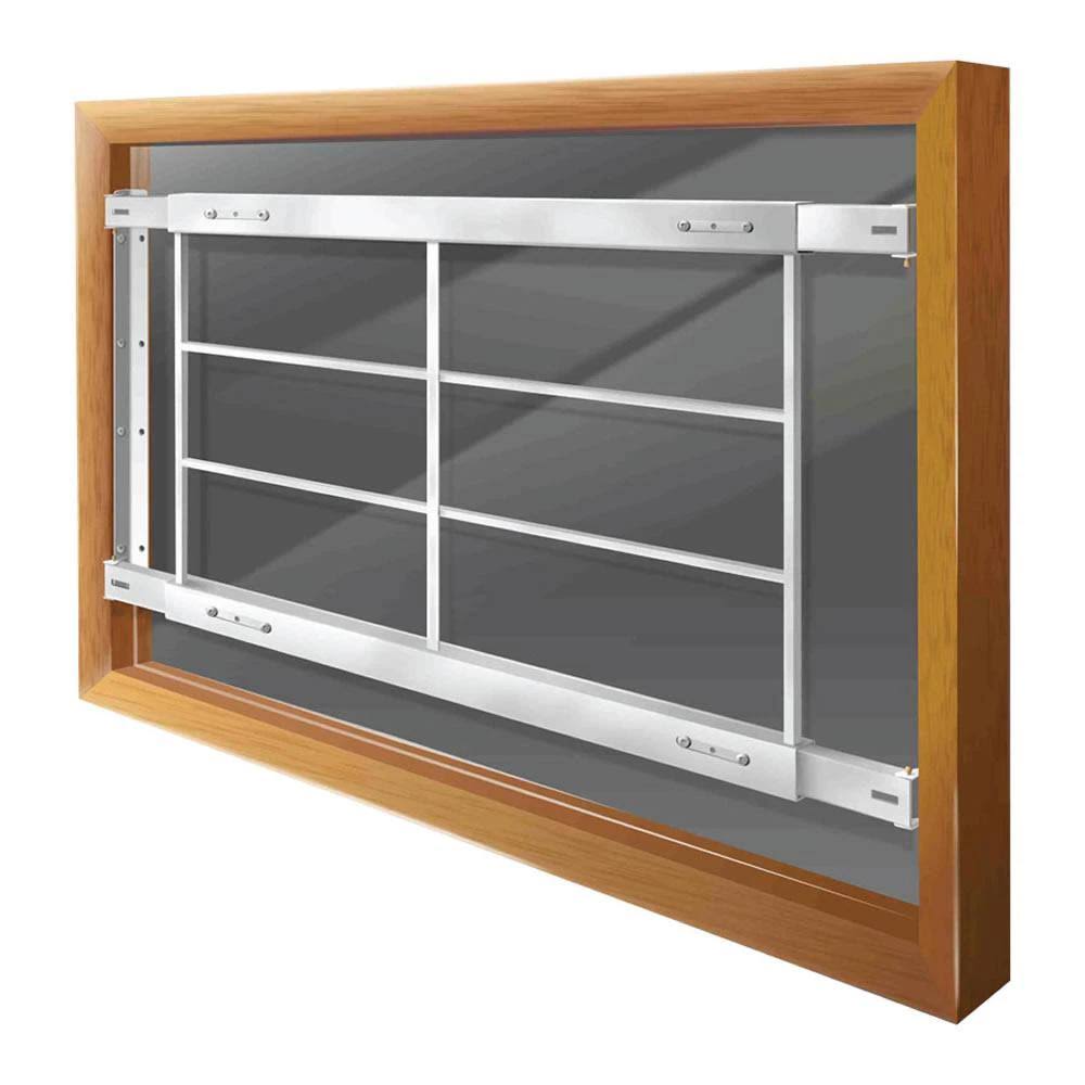 White Adjustable Width 4-Bar Window Guard I25805