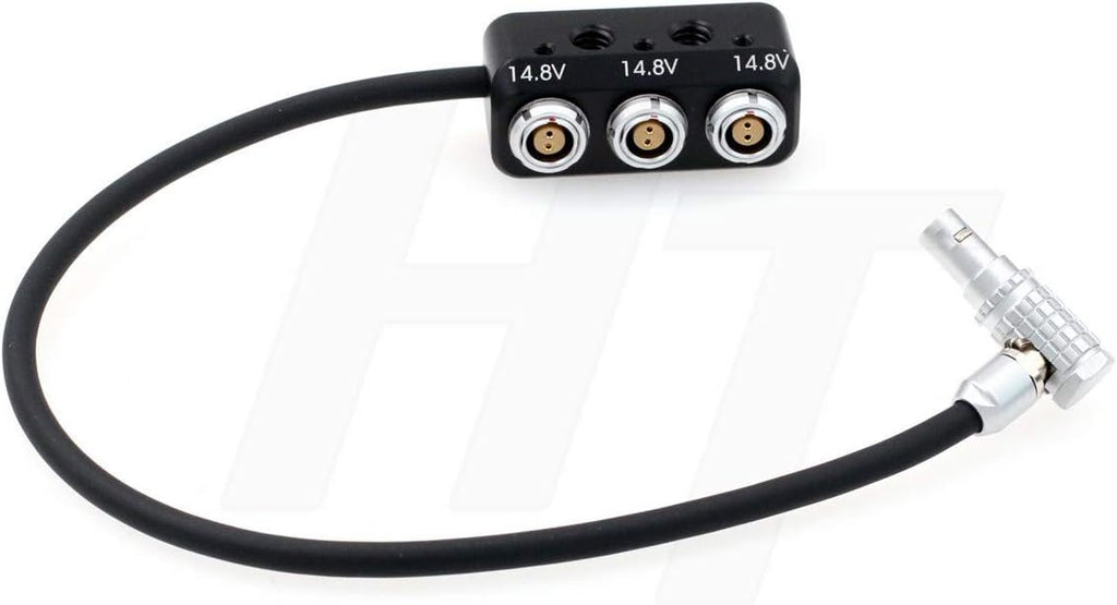 Right Angle Male 2 Pin to 3 x 2-pin Female Power Splitter Cable Box, 1 to 3 Triple Pack of 2 Y139