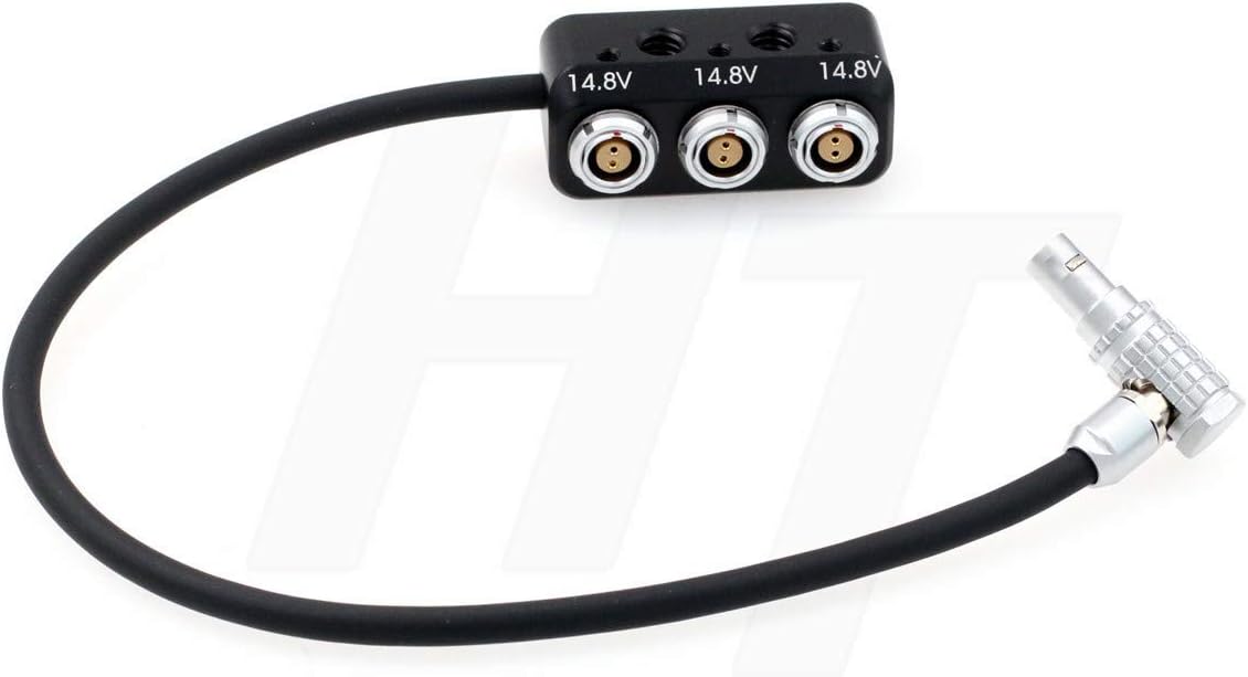 Right Angle Male 2 Pin to 3 x 2-pin Female Power Splitter Cable Box, 1 to 3 Triple Pack of 2 Y139