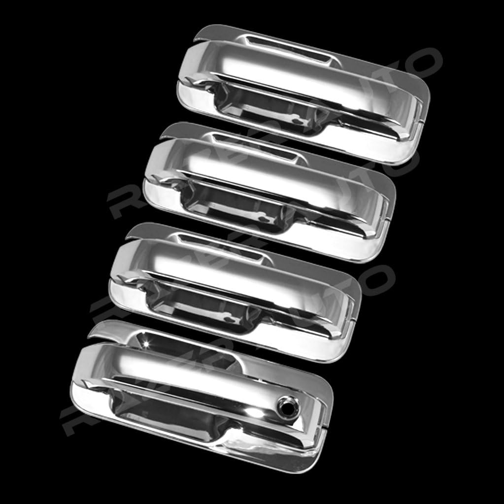 Auto Chrome Door Handle Cover With Back Plate, 4 Door, Pack of 2 A124539