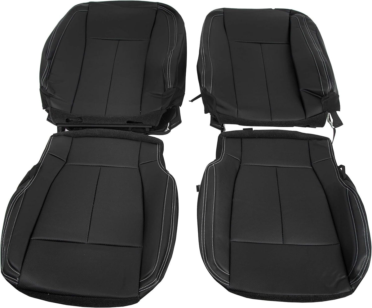 Black Synthetic Leather Seat Covers for Ford F150 Super Crew O214