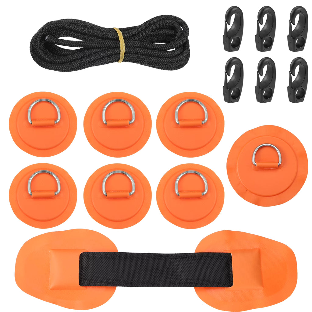 Orange 11.5ft Elastic Shock Rope with 6 Hooks for Inflatable Boat R706