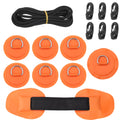 Orange 11.5ft Elastic Shock Rope with 6 Hooks for Inflatable Boat R706