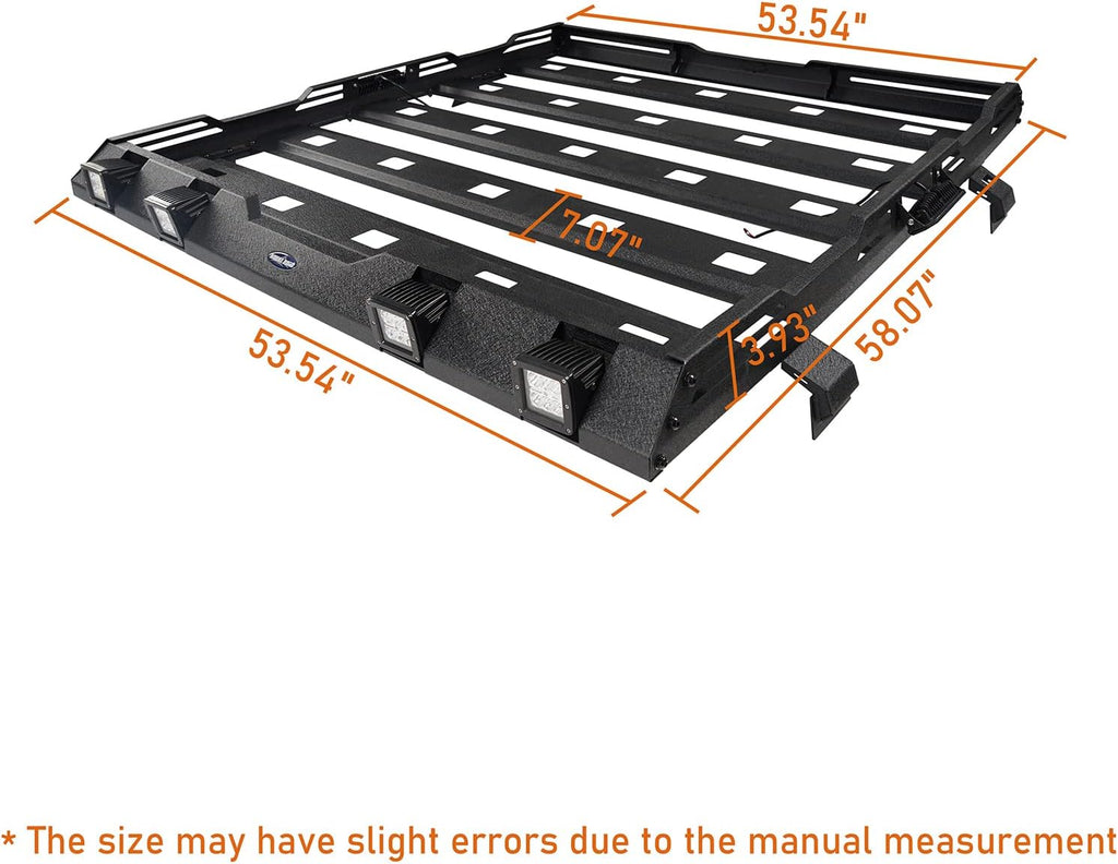 Roof Rack Cargo Basket Carrier for Jeep Wrangler JL 4 Doors Gladiator JT I26570