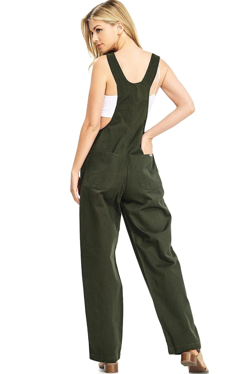 Baggy Straight Leg Twill Overalls K2165