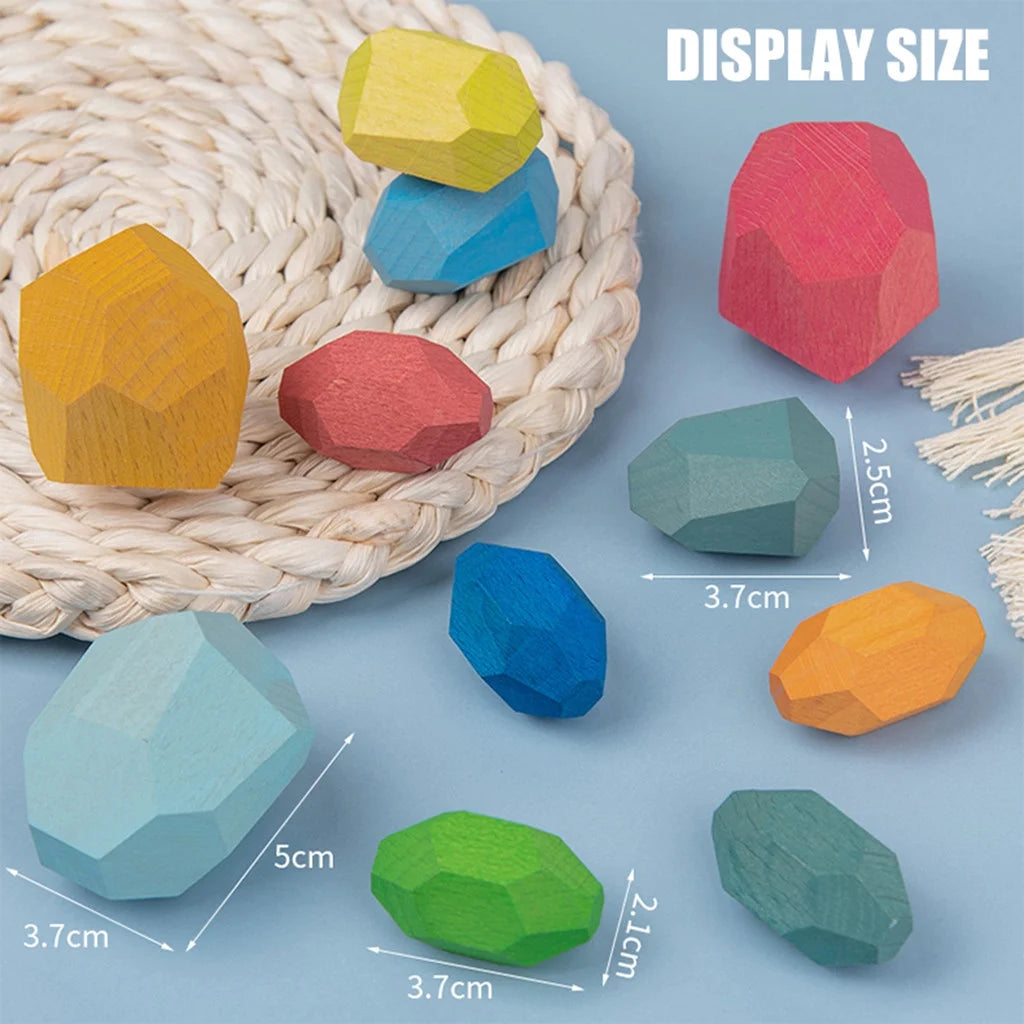 Wooden Stone Building Block Toy Stacking Game M221