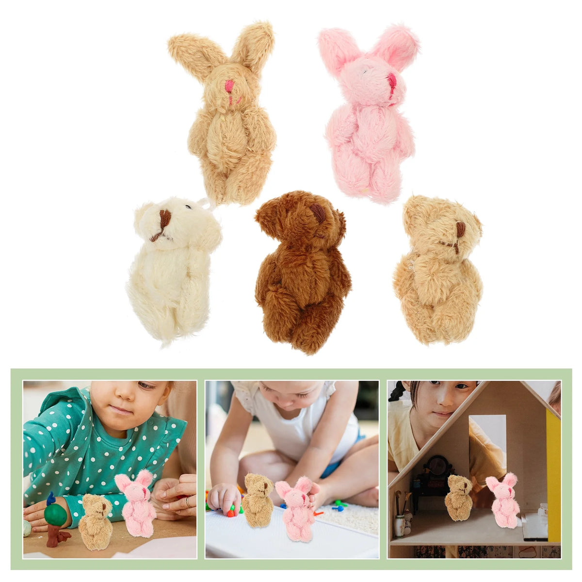 20 Pcs Doll House Miniature Rabbit Cake Decoration Toys M3804