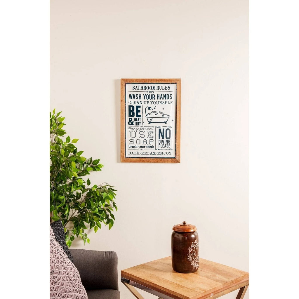 Rectangular Bathroom Rules Wall Decor T294063