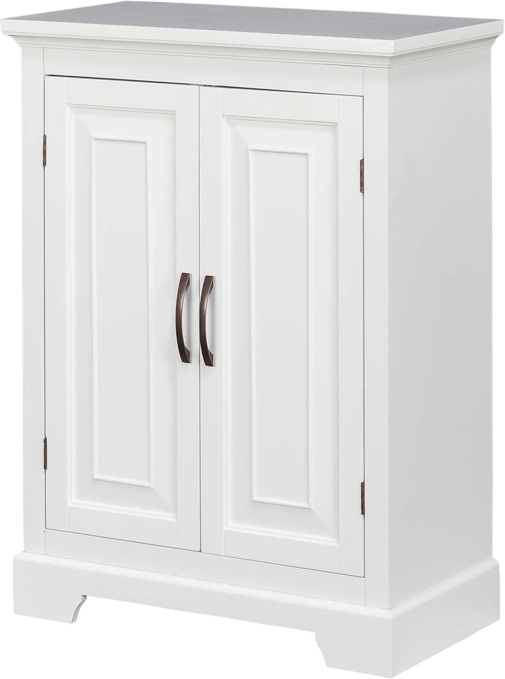 White Freestanding Floor Cabinet with 2 Doors 2 Adjustable Inner Shelves P5788