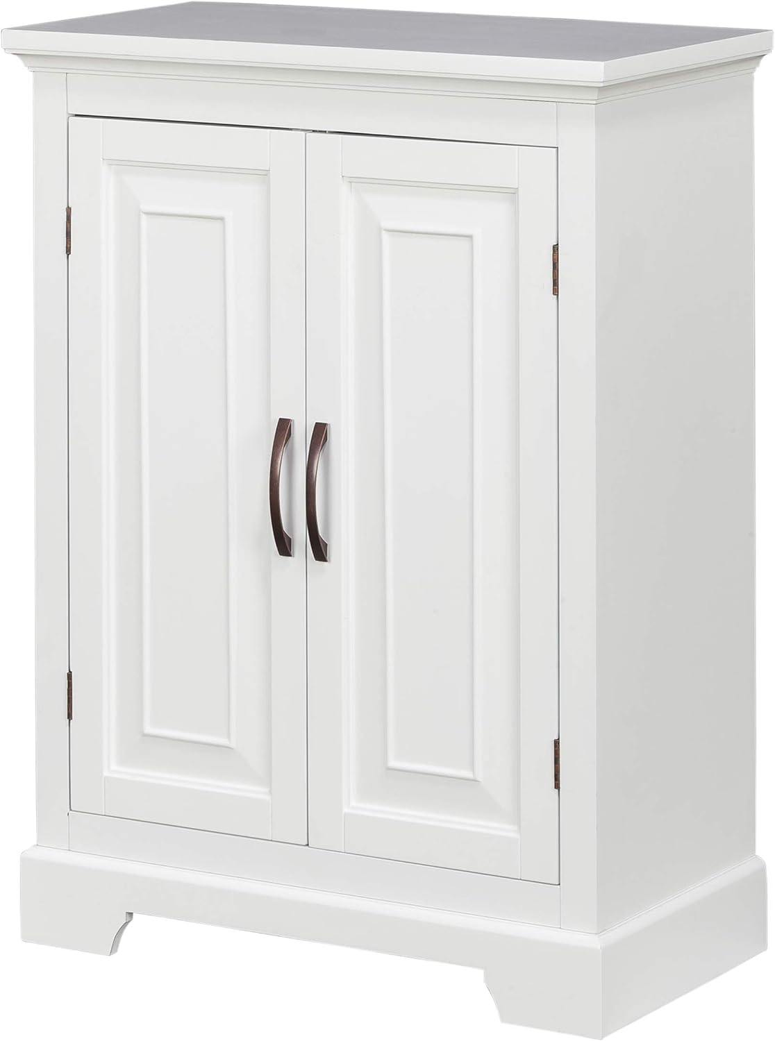 White Freestanding Floor Cabinet with 2 Doors 2 Adjustable Inner Shelves P5788